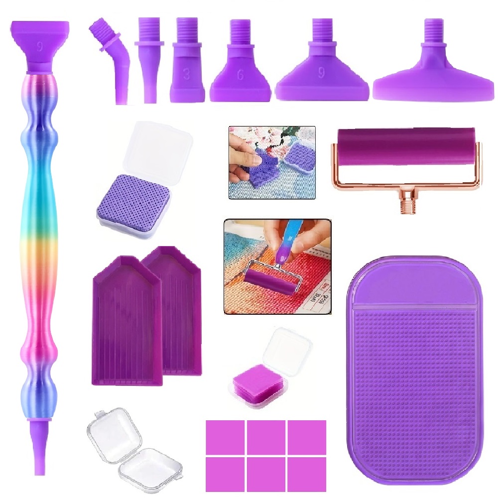 Embroidery Kit Starter - DIY diamond painting tool set, includes