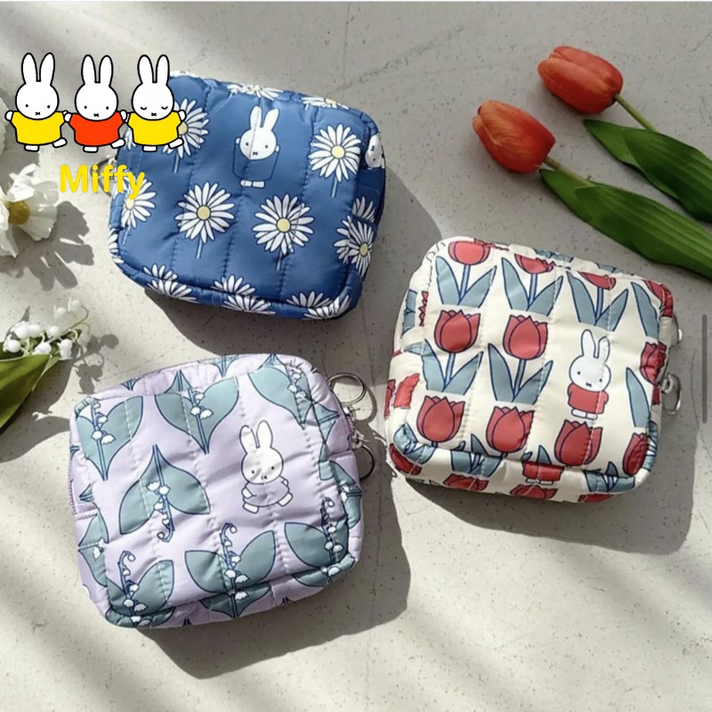 Embroidery Wallet - Kawaii Miffy Makeup Bag Japanese-style Flower