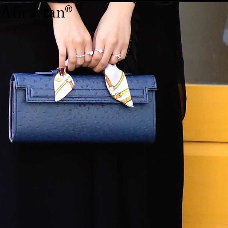 Embroidery Wallet - Alirattan Nữ Da Đà Điểu Clutch