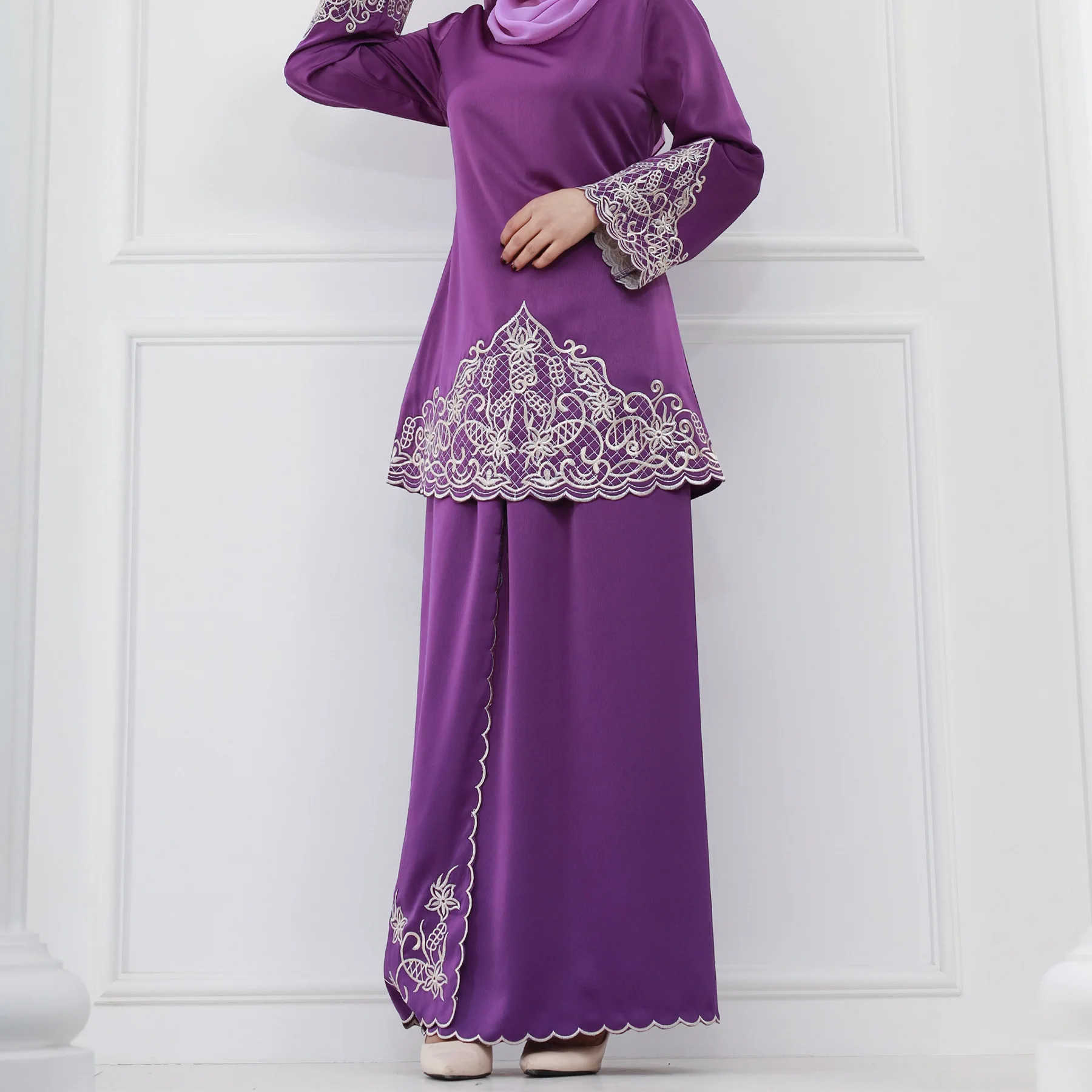 Embroidery Baju - Turkey Ramadan Muslim Sets Women Fashion