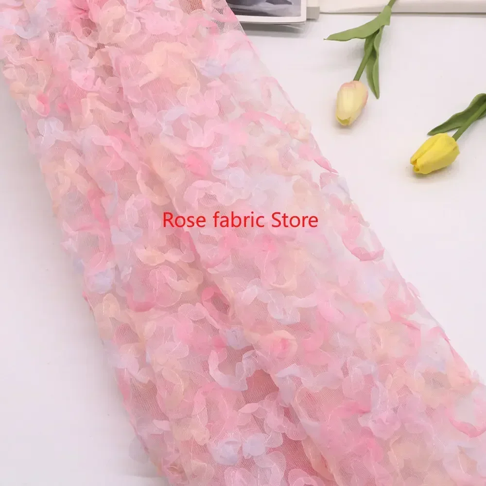Gradient chiffon rose crochet  - đánh giá và giá Embroidery Roses