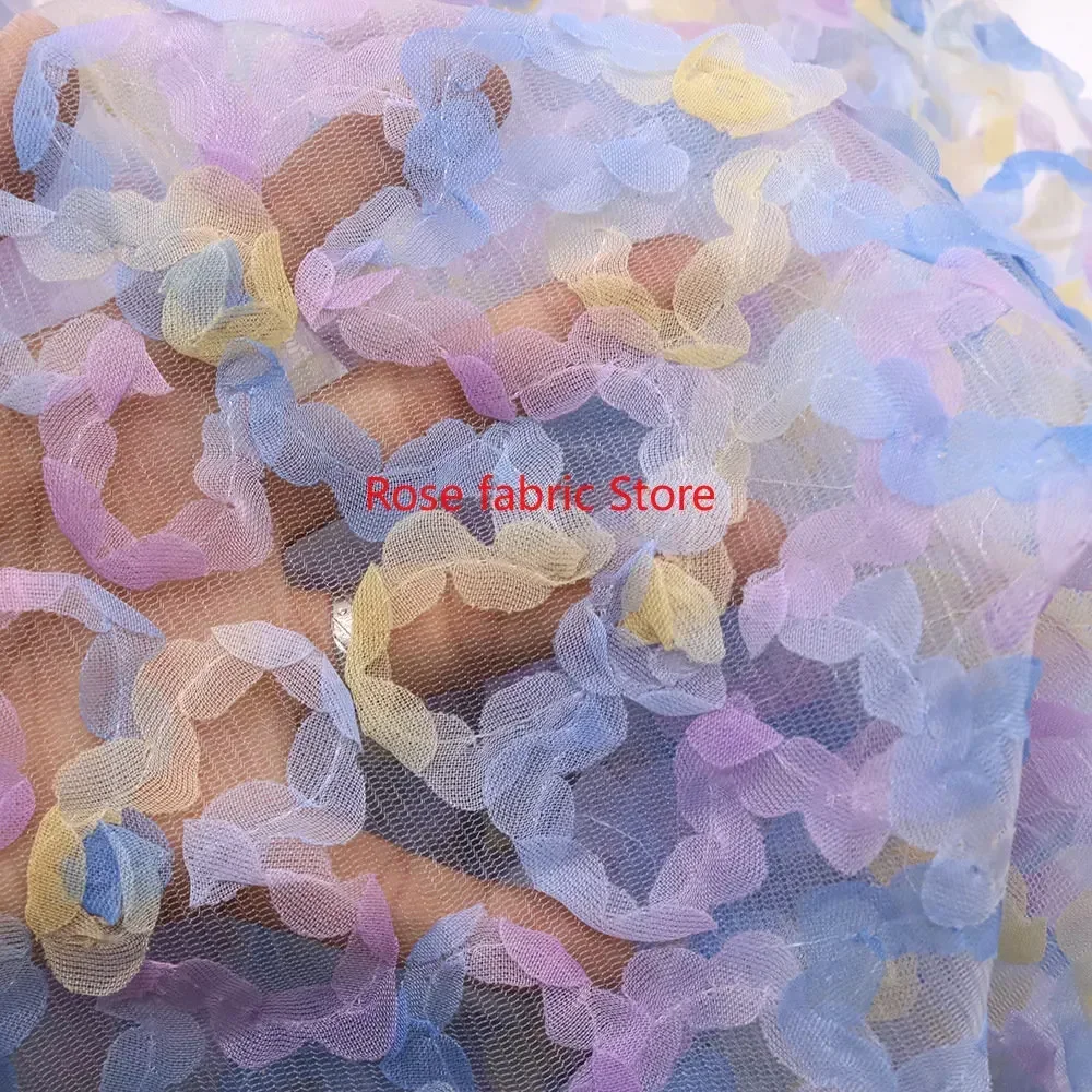 Gradient chiffon rose crochet  - đánh giá và giá Embroidery Roses