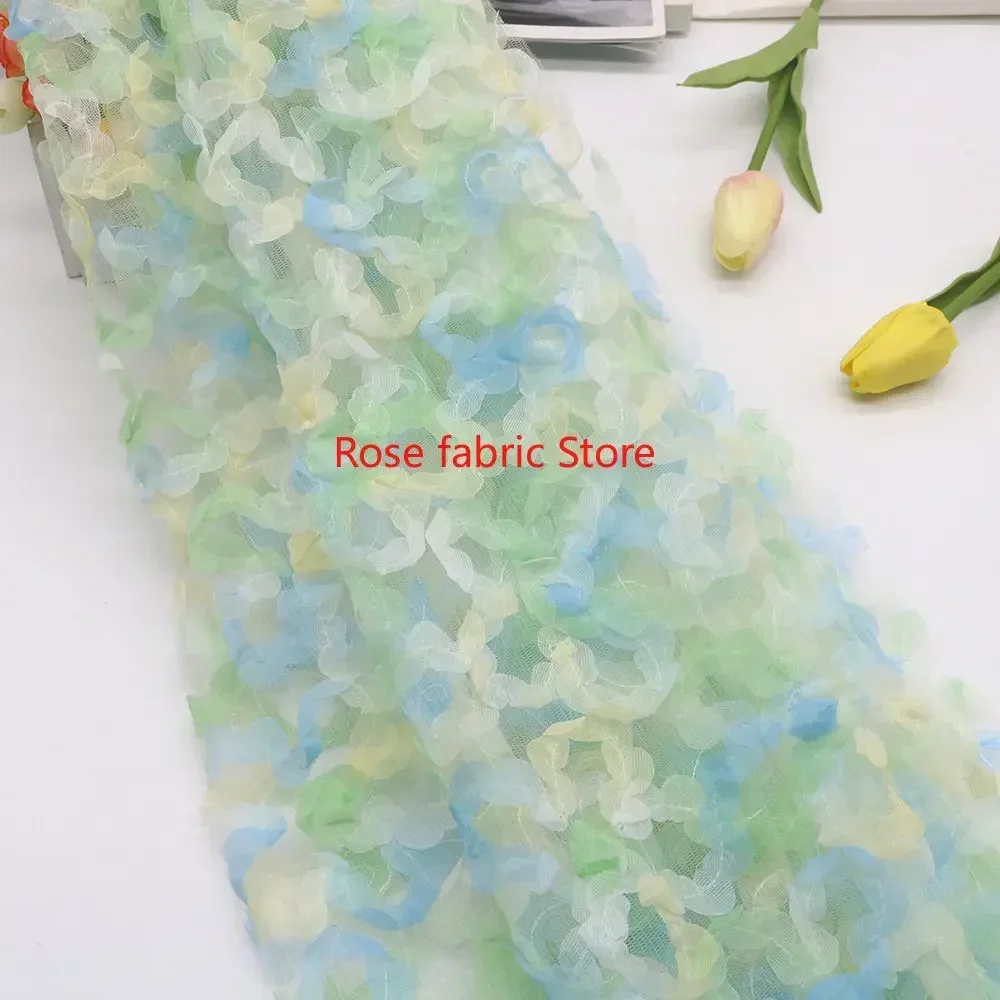 Gradient chiffon rose crochet  - đánh giá và giá Embroidery Roses