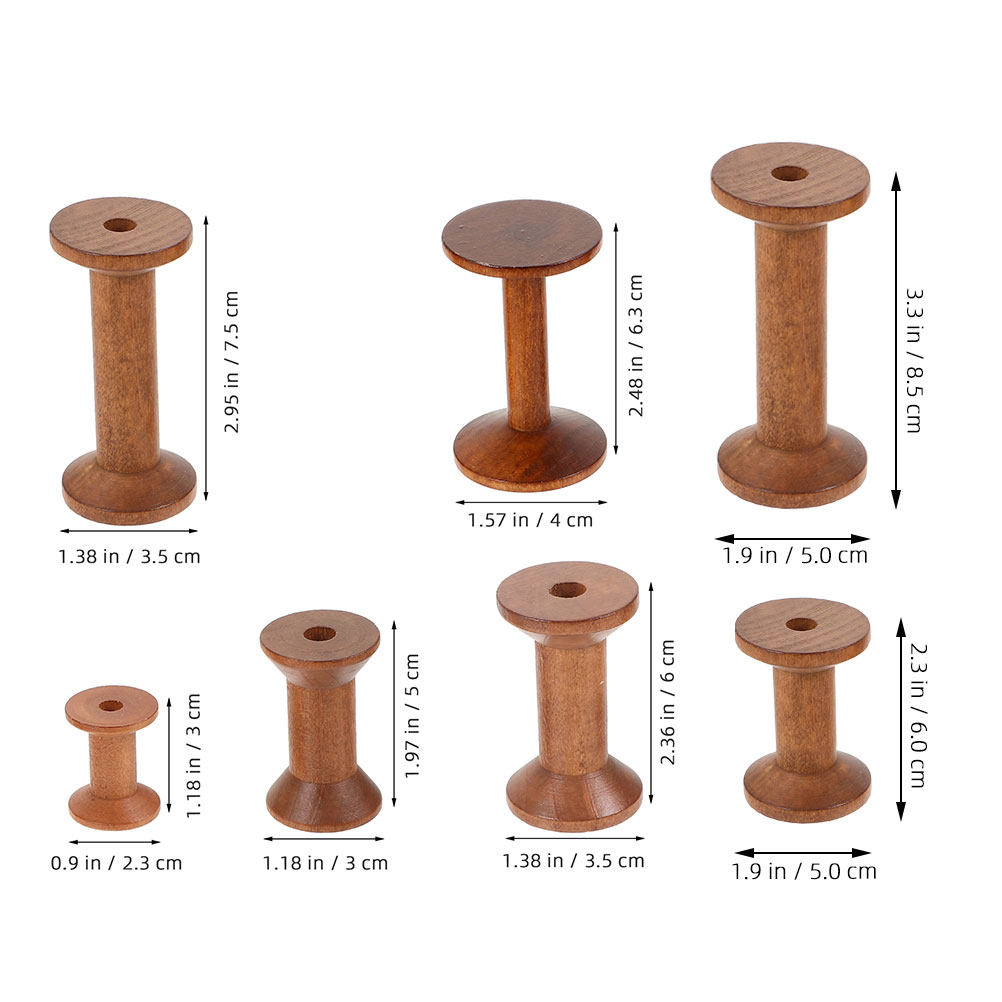 7Pcs Wooden Thread Spools Vint - đánh giá và giá Embroidery Yarn