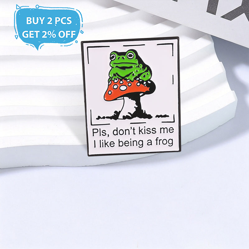Frog Mushroom Badge Pls Don't  - đánh giá và giá Embroidery Kiss