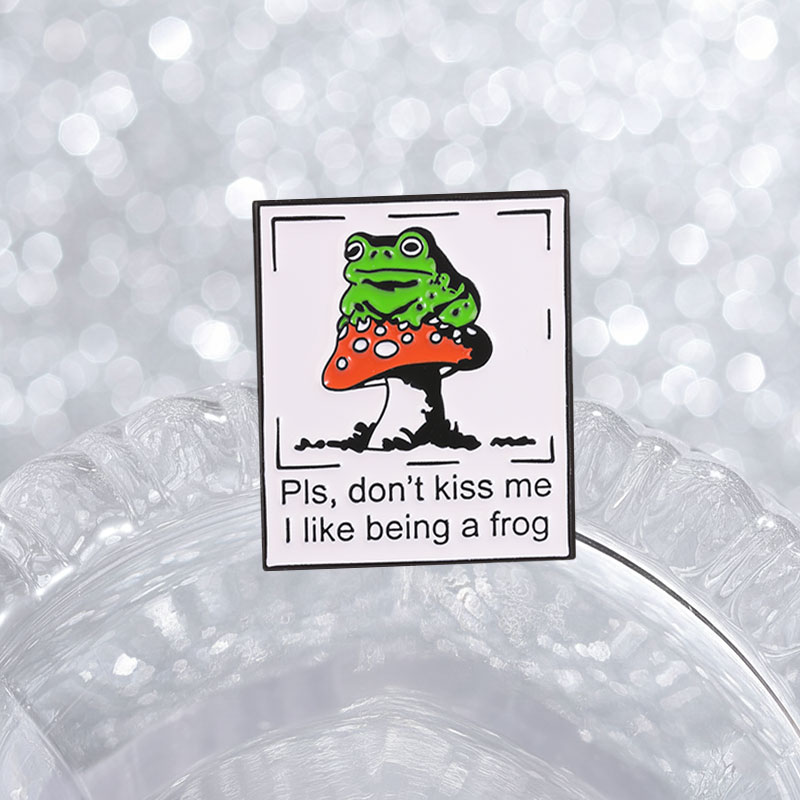 Frog Mushroom Badge Pls Don't  - đánh giá và giá Embroidery Kiss