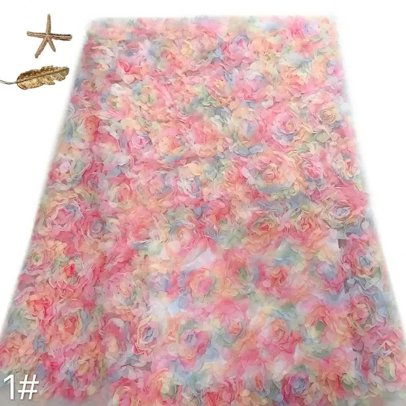 3d chiffon rose flower lace fa - đánh giá và giá Embroidery Roses