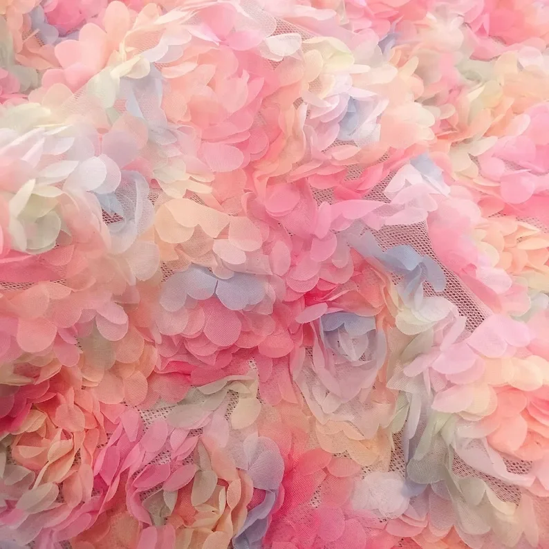 3d chiffon rose flower lace fa - đánh giá và giá Embroidery Roses