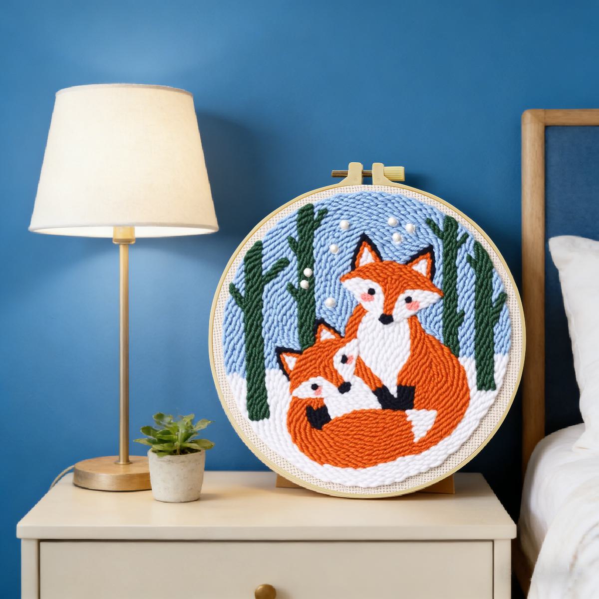 20X20CM/7.87inch Animal - Fox  - đánh giá và giá Printed Embroidery Kit