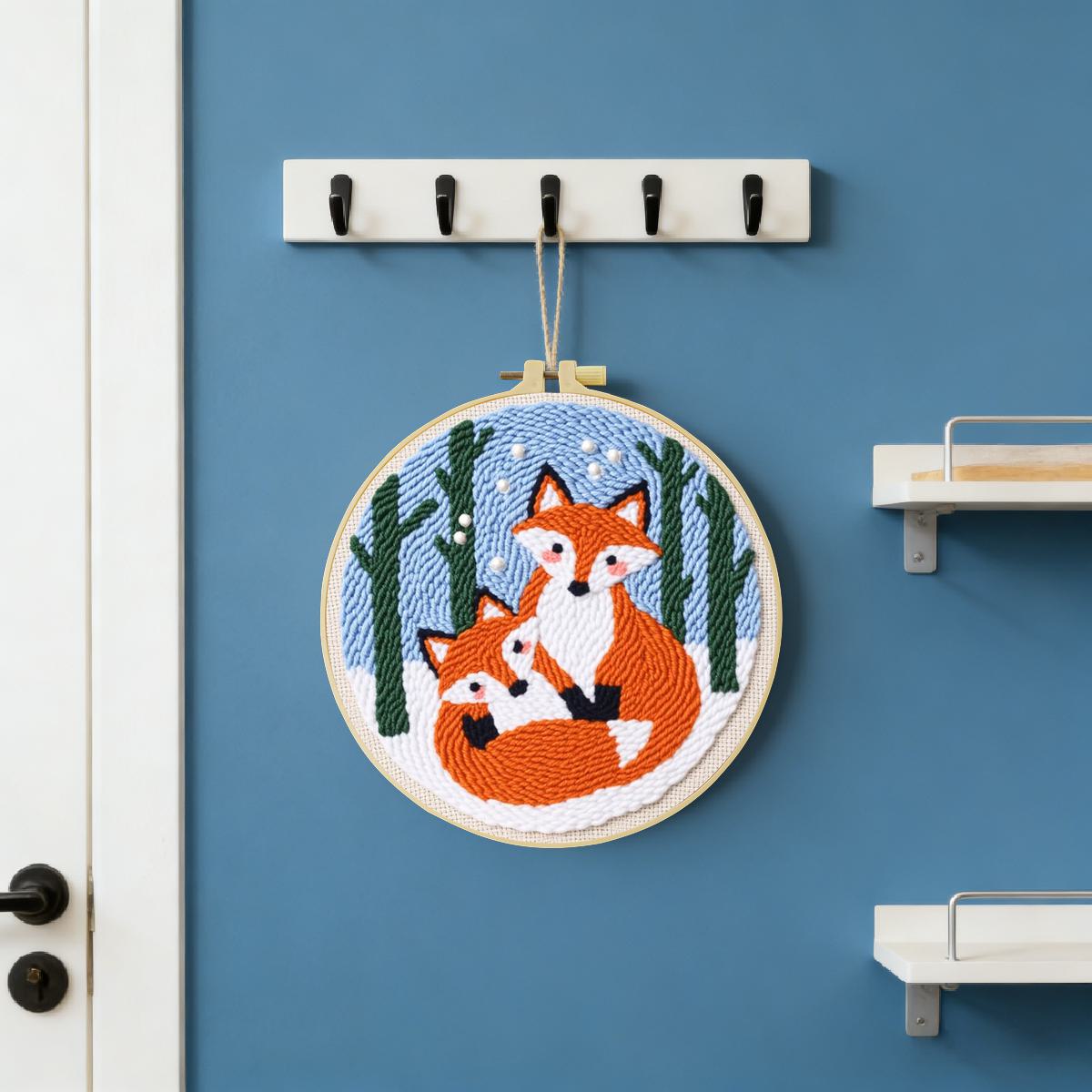 20X20CM/7.87inch Animal - Fox  - đánh giá và giá Printed Embroidery Kit