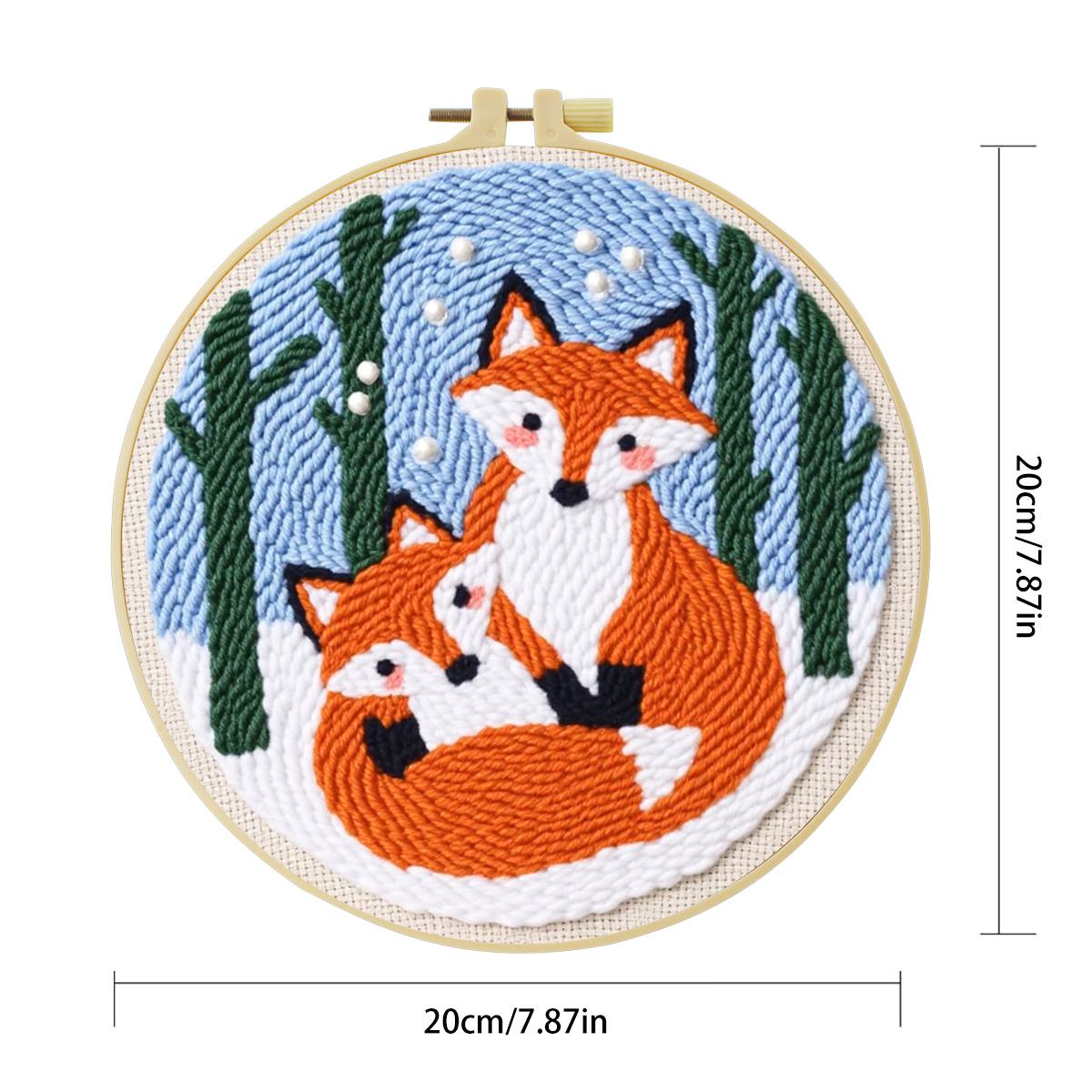 20X20CM/7.87inch Animal - Fox  - đánh giá và giá Printed Embroidery Kit