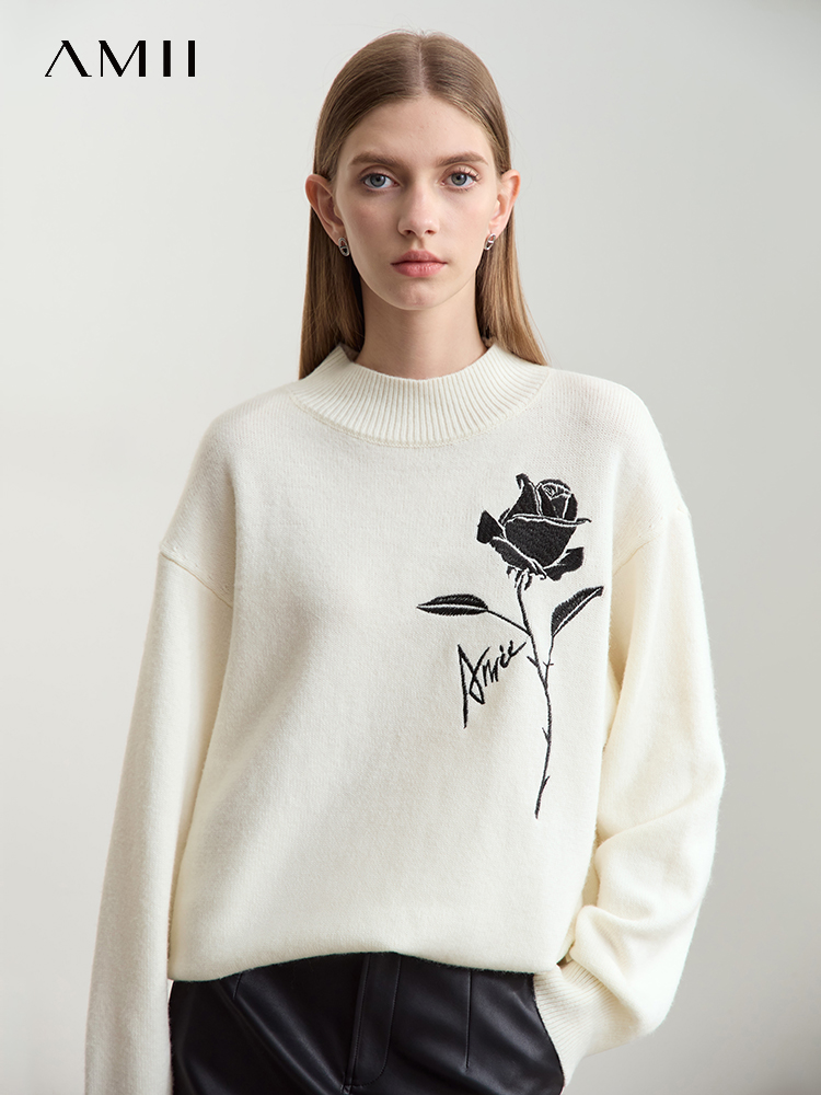 Amii Sweaters for Autumn Winte - đánh giá và giá Embroidery Roses